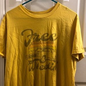 yellow graphic tee